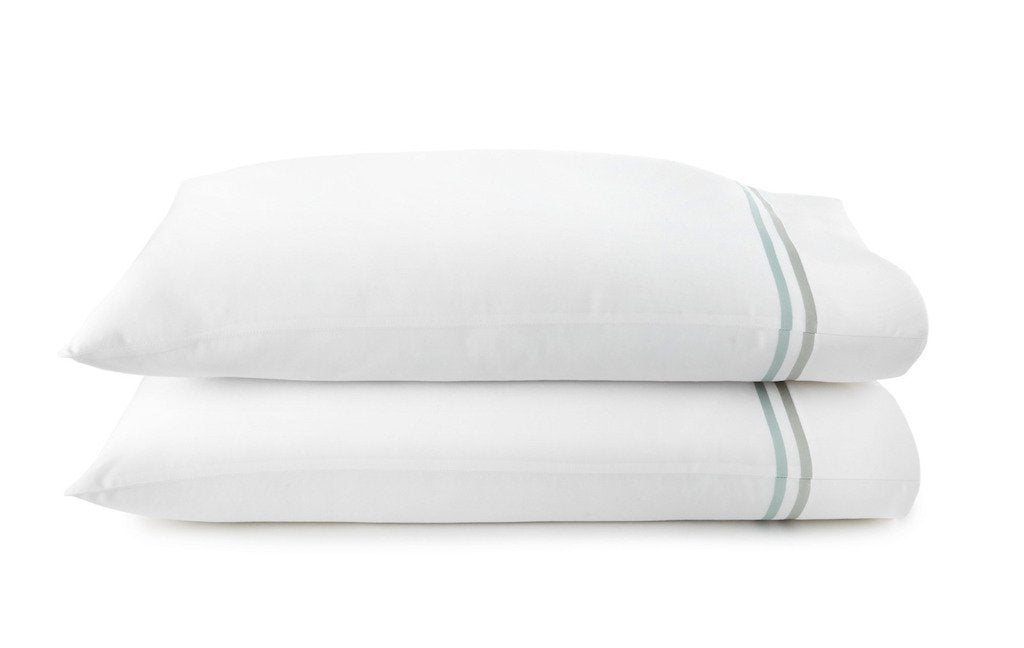 Fig Linens - Duo Bedding by Peacock Alley -  Sage Pillowcases