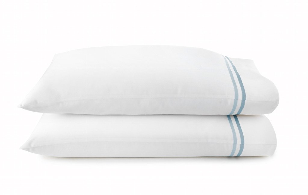 Fig Linens - Duo Bedding by Peacock Alley -  Blue Pillowcases