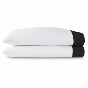 Fig Linens - Black Mandalay Cuff Bedding by Peacock Alley - Pillowcases
