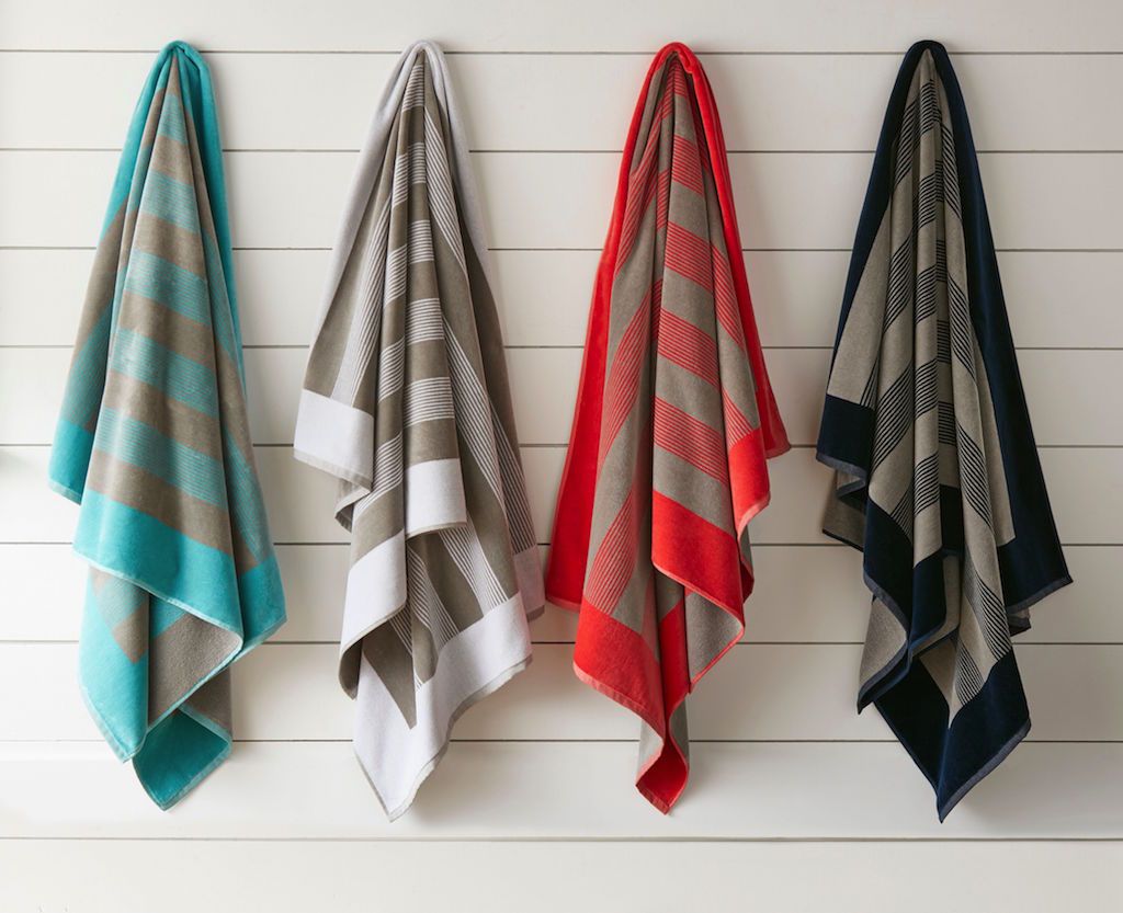 Fig Linens - Soleil Stripe Beach Towels by Peacock Alley 