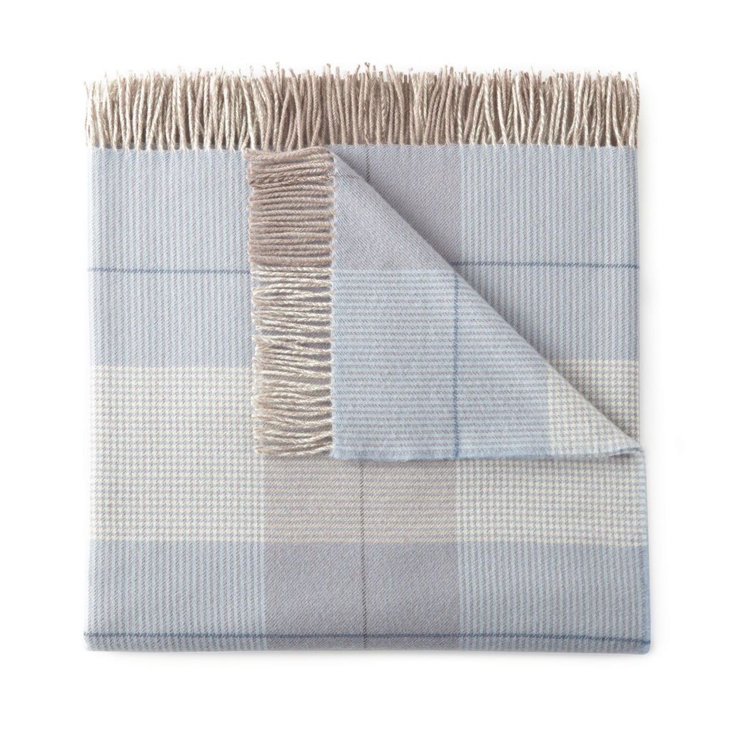 York Blue Plaid Throw by Peacock Alley | Fig Linens and Home