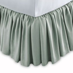Fig Linens - Mandalay Mist Linen Bedding by Peacock Alley - Ruffled Bedskirt