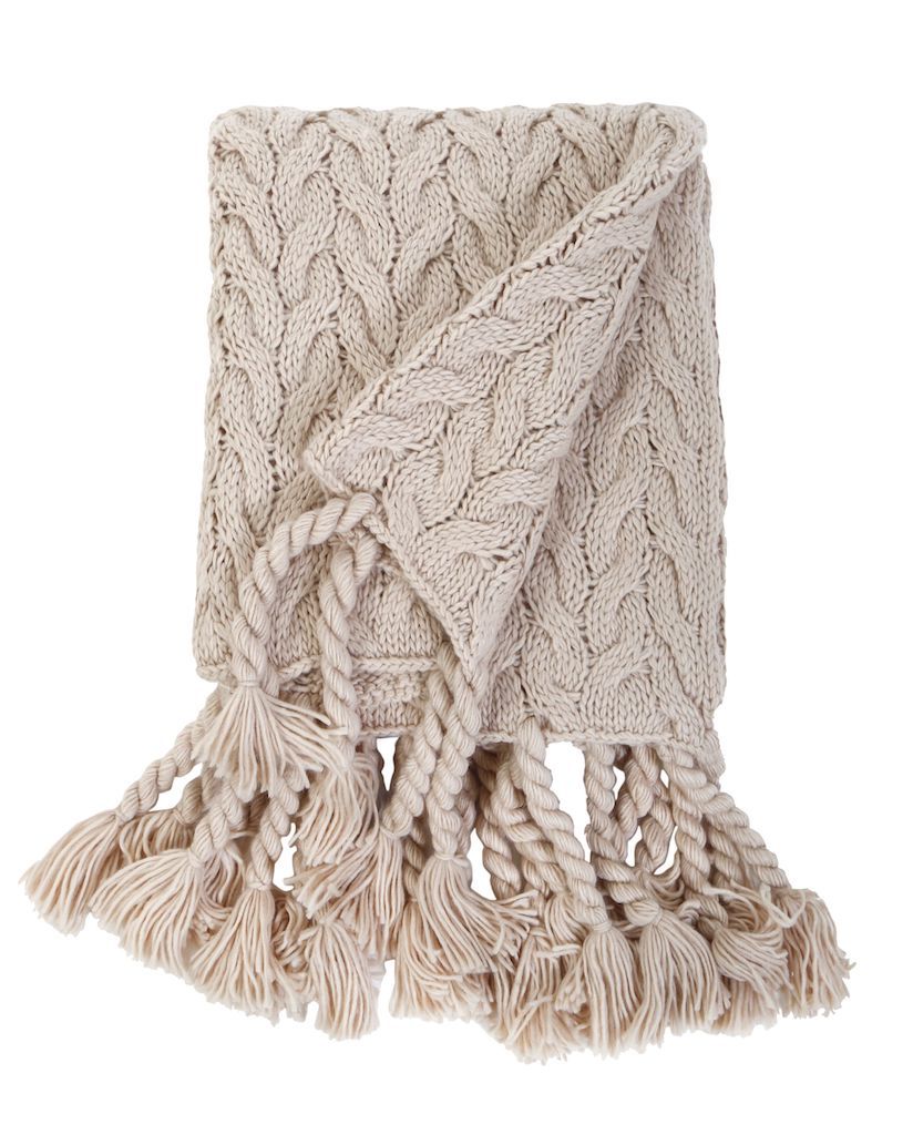 Capistrano Taupe Throw by Pom Pom at Home | Fig Linens and Home