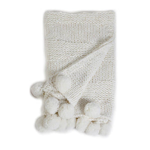 Oulu Winter White Throw by Pom Pom at Home | Fig Linens and Home