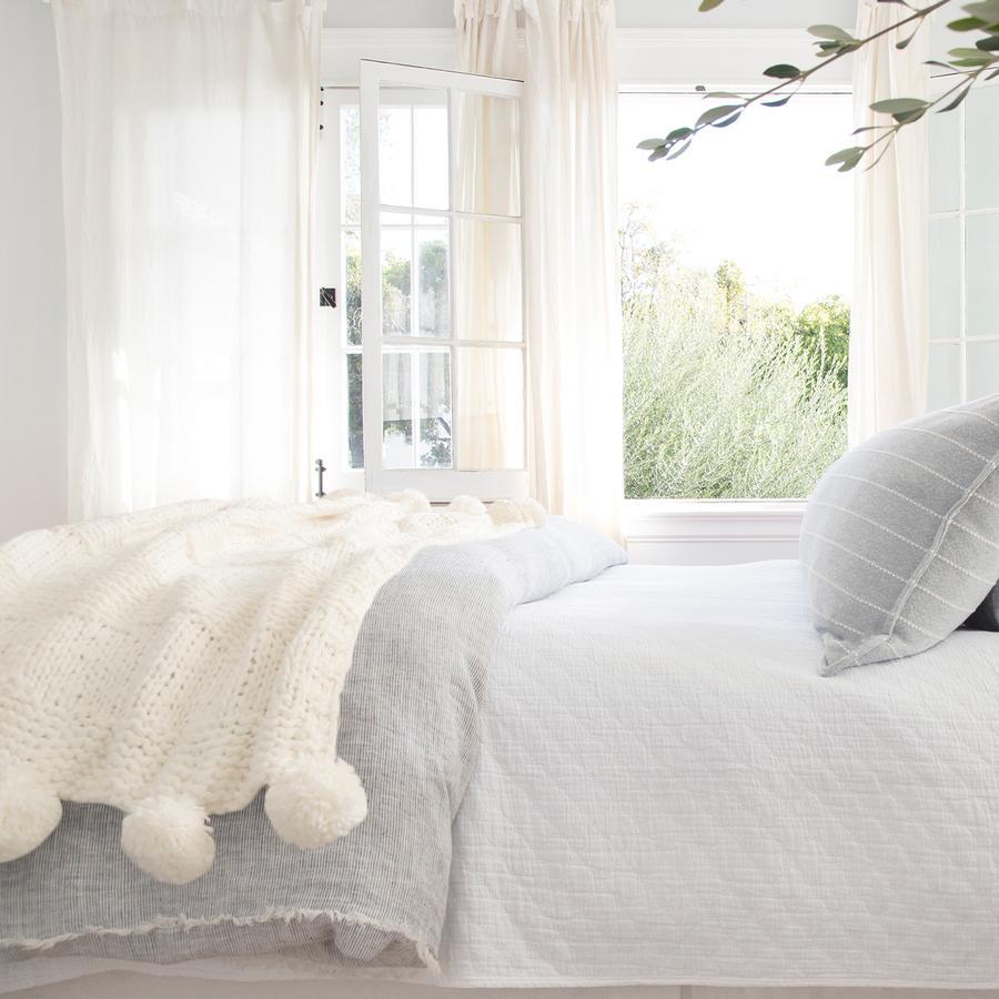 Oulu Winter White Throw by Pom Pom at Home | Fig Linens and Home - Lifestyle