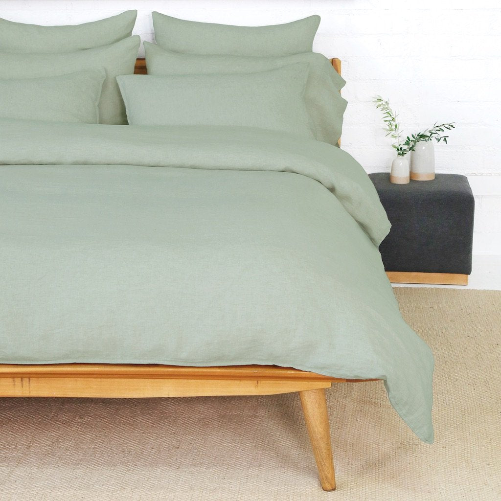 Parker Sage Linen Bedding by Pom Pom at Home | Fig Linens