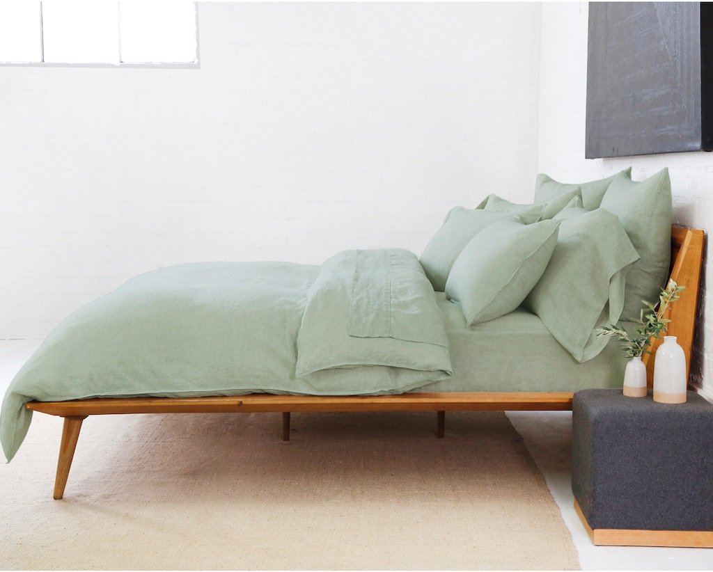 Parker Sage Linen Bedding by Pom Pom at Home | Fig Linens