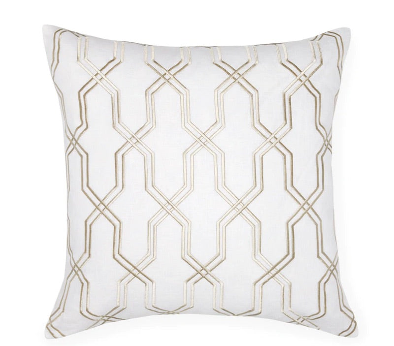 Borsari White &amp; Oat Decorative Pillow by Sferra | Fig Linens