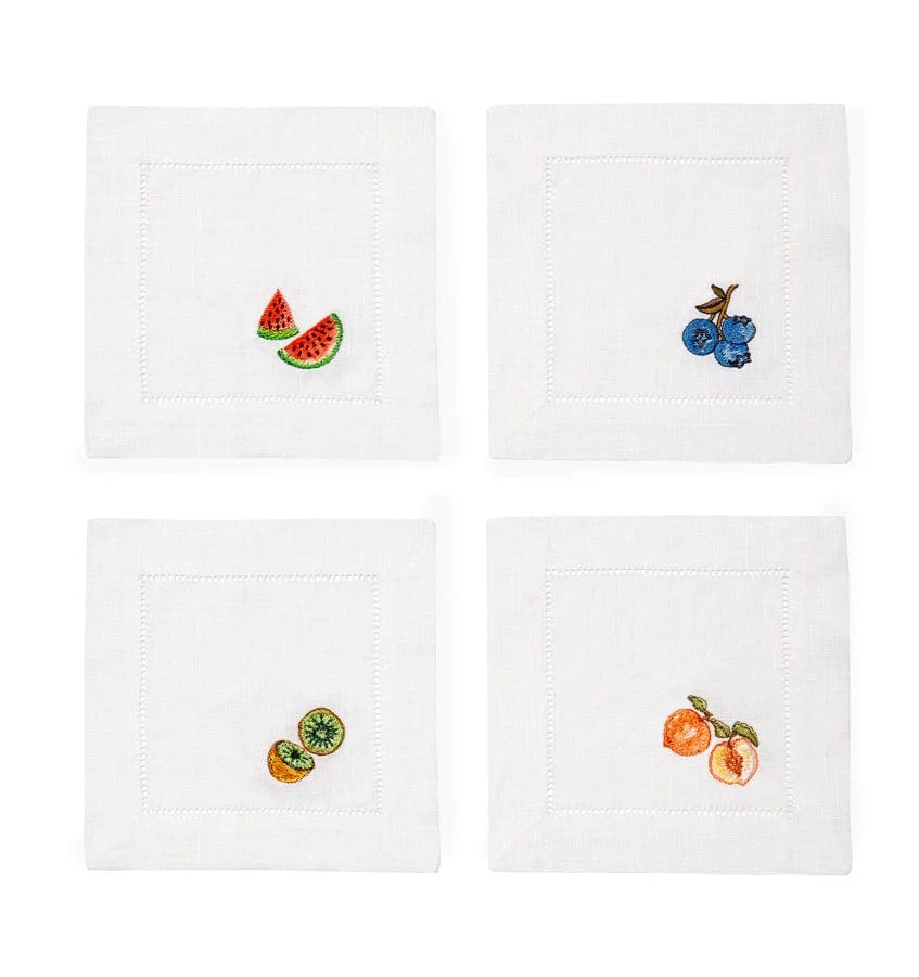 Dolce Embroidered Cocktail Napkins by Sferra | Fig Linens and Home