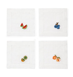Dolce Embroidered Cocktail Napkins by Sferra | Fig Linens and Home