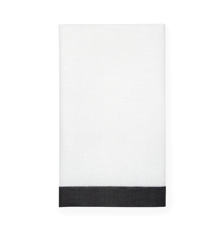Filo White &amp; Smoke Linen Guest Towels by Sferra | Fig Linens 