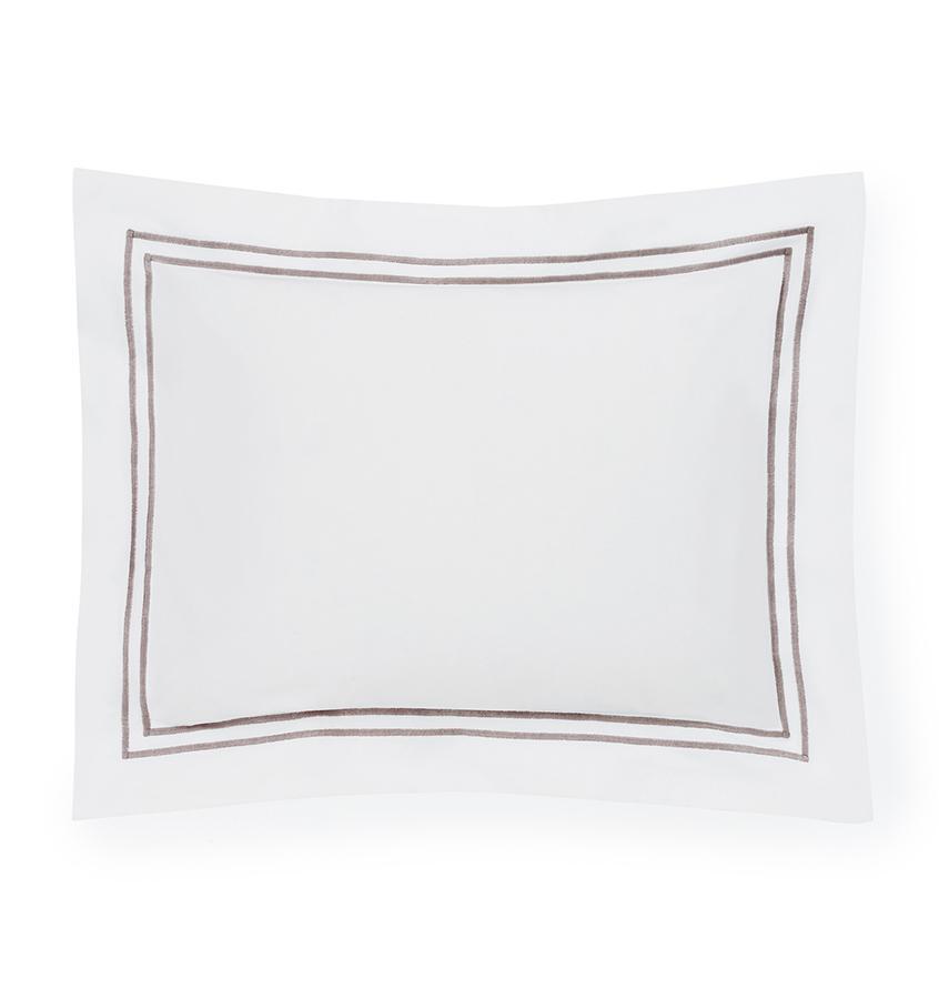 Fig Linens - Sferra Bedding - Grand Hotel White and Grey Sham