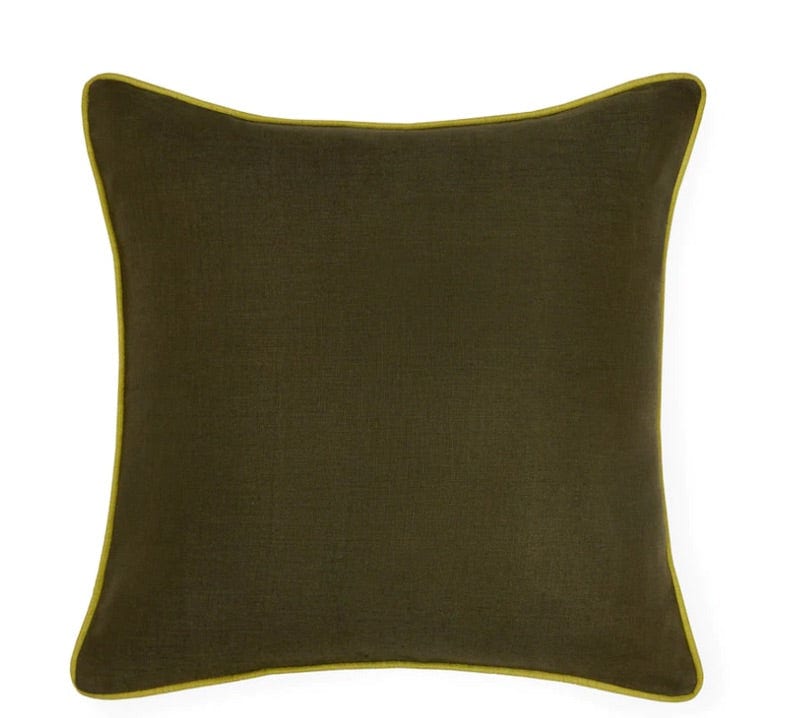 Front - Manarola Hunter & Lime Decorative Pillow by Sferra | Fig Linens