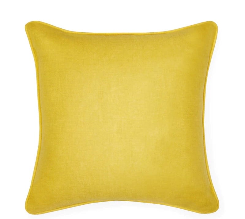 Front - Manarola Sand &amp; Lemon Decorative Pillow by Sferra | Fig Linens