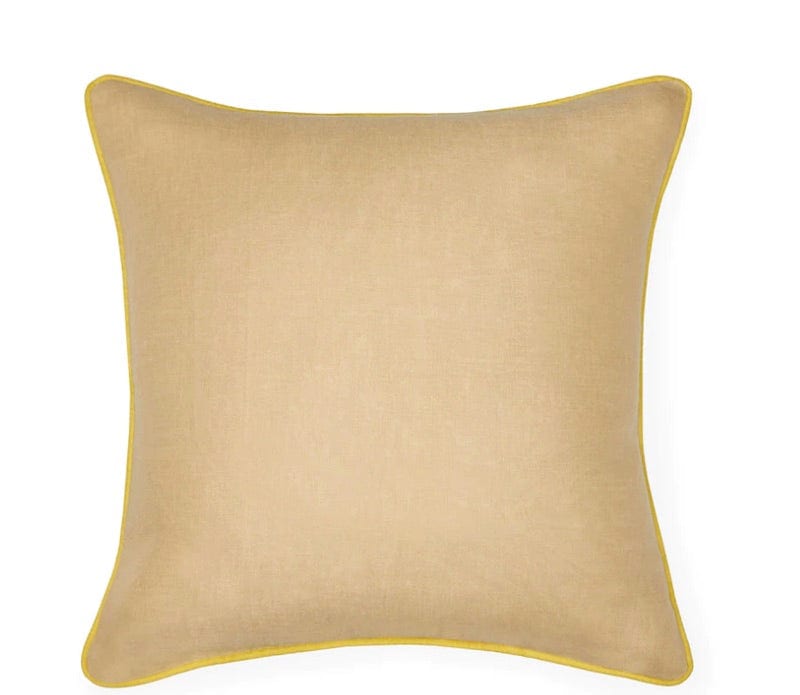 Back - Manarola Sand & Lemon Decorative Pillow by Sferra | Fig Linens