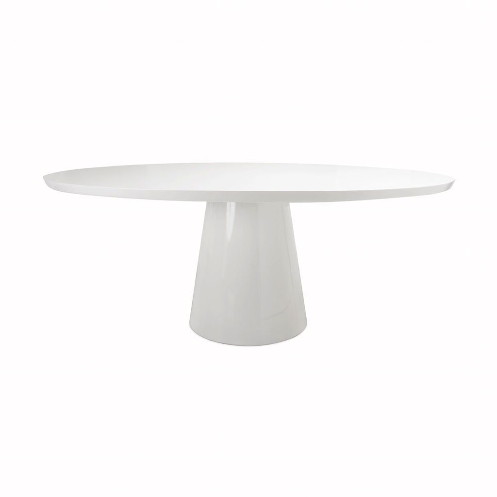 Jefferson White Oval Dining Table by Worlds Away | Fig Linens