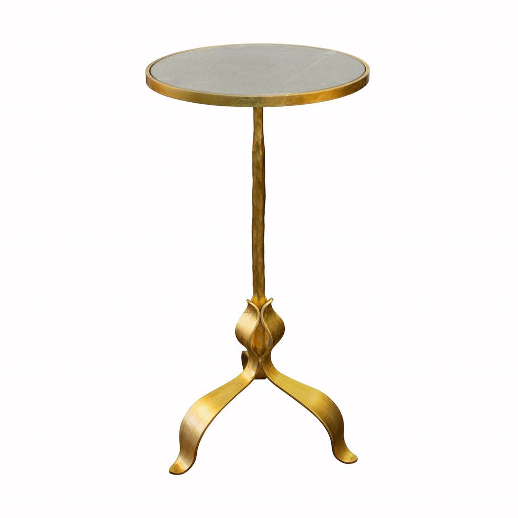 Barclay Round Gold Cigar Table by Worlds Away | Fig Linens and Home