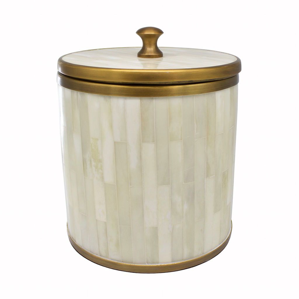 Skylar Natural Bone Ice Bucket by Worlds Away | Fig Linens