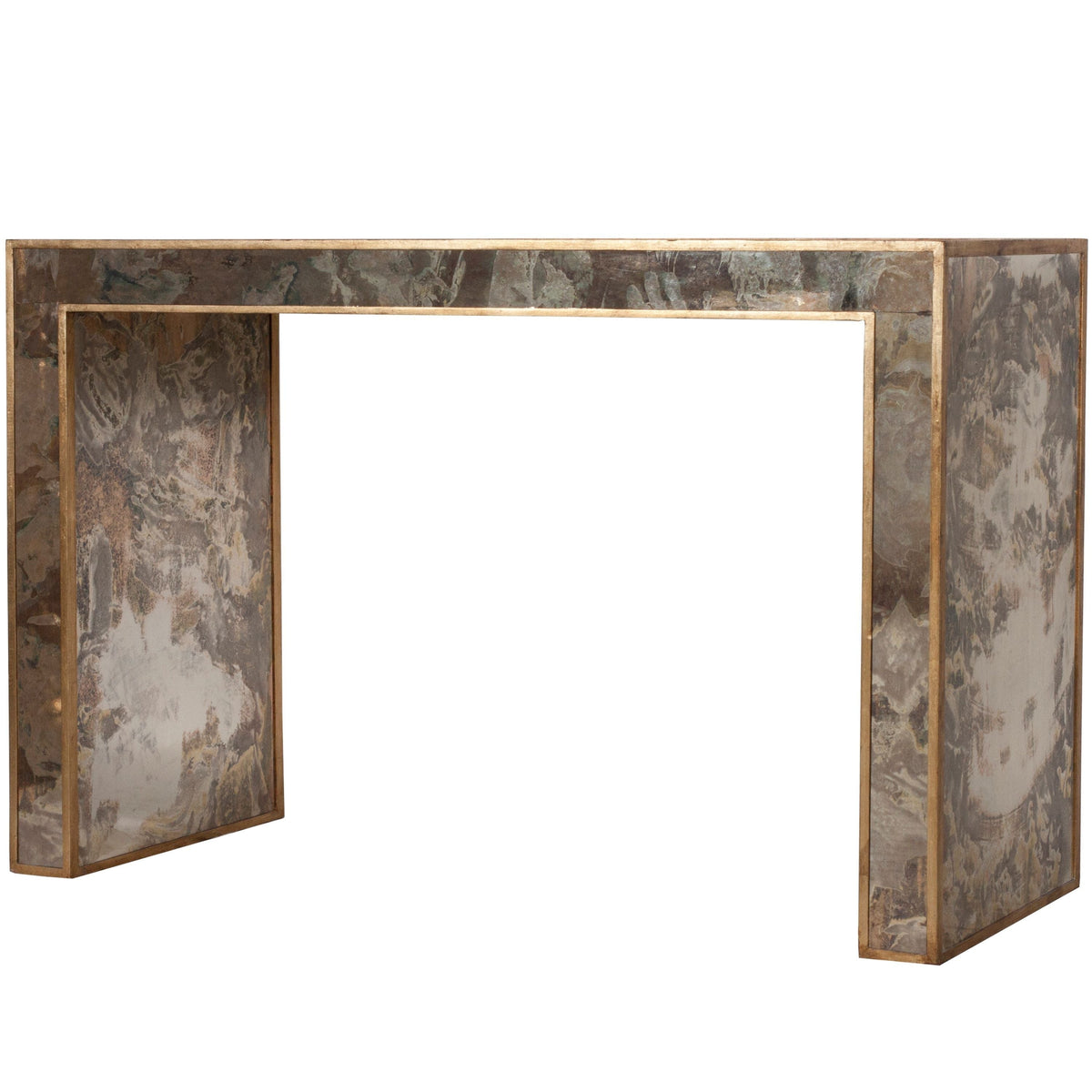 Madison Reverse Antique Mirror &amp; Gold Console | Fig Linens
