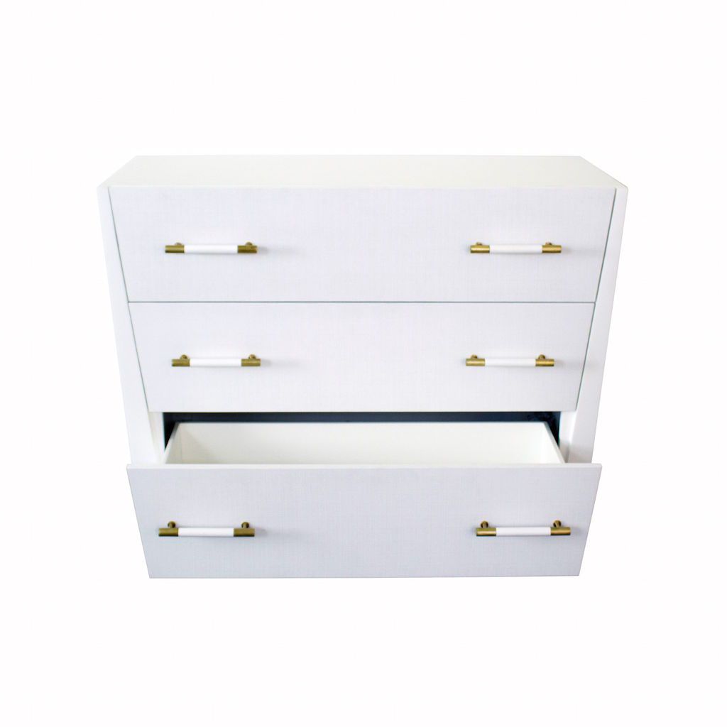 Liam White 3 Drawer Chest by Worlds Away | Fig Linens and Home
