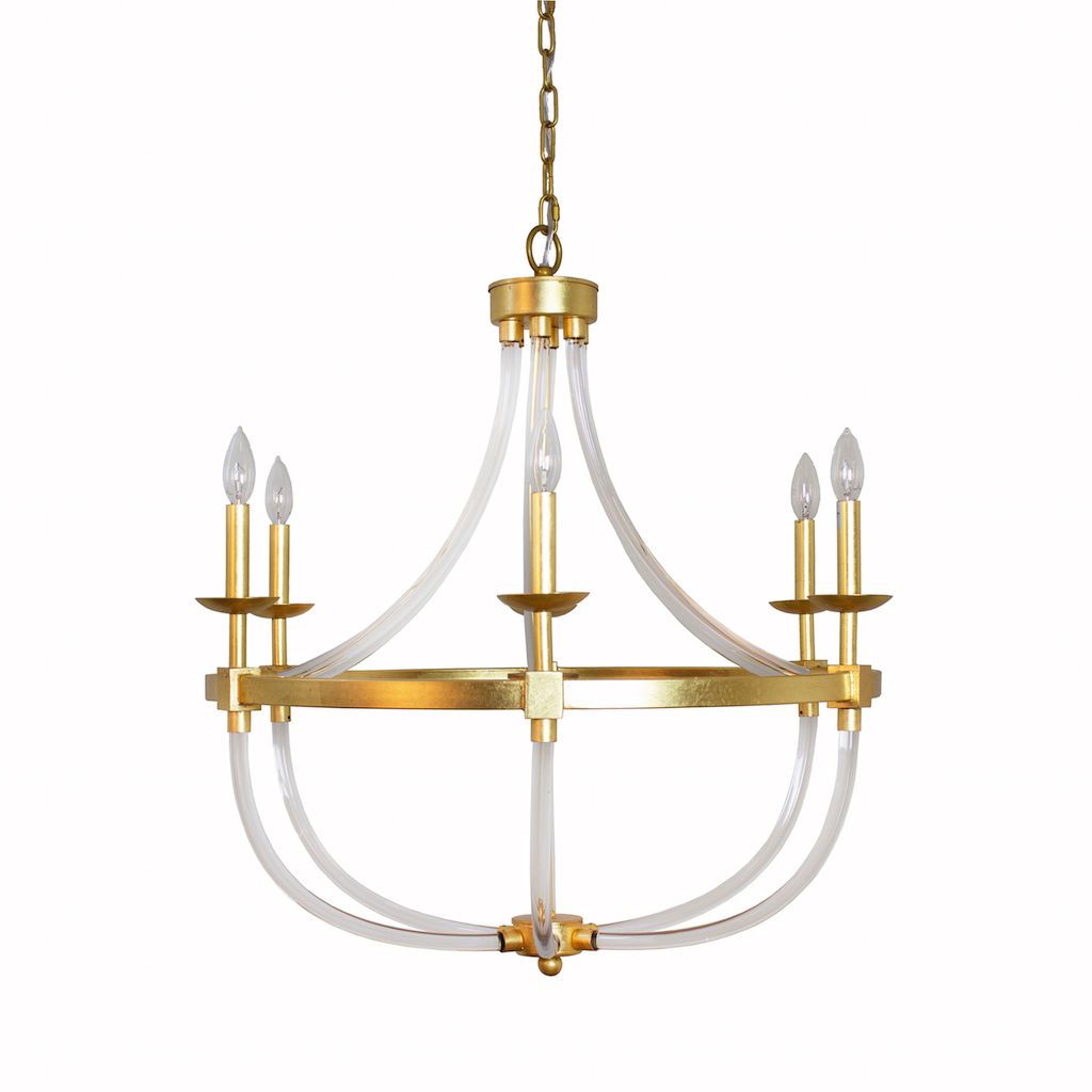 Layla Gold &amp; Acrylic Chandelier by Worlds Away | Fig Linens