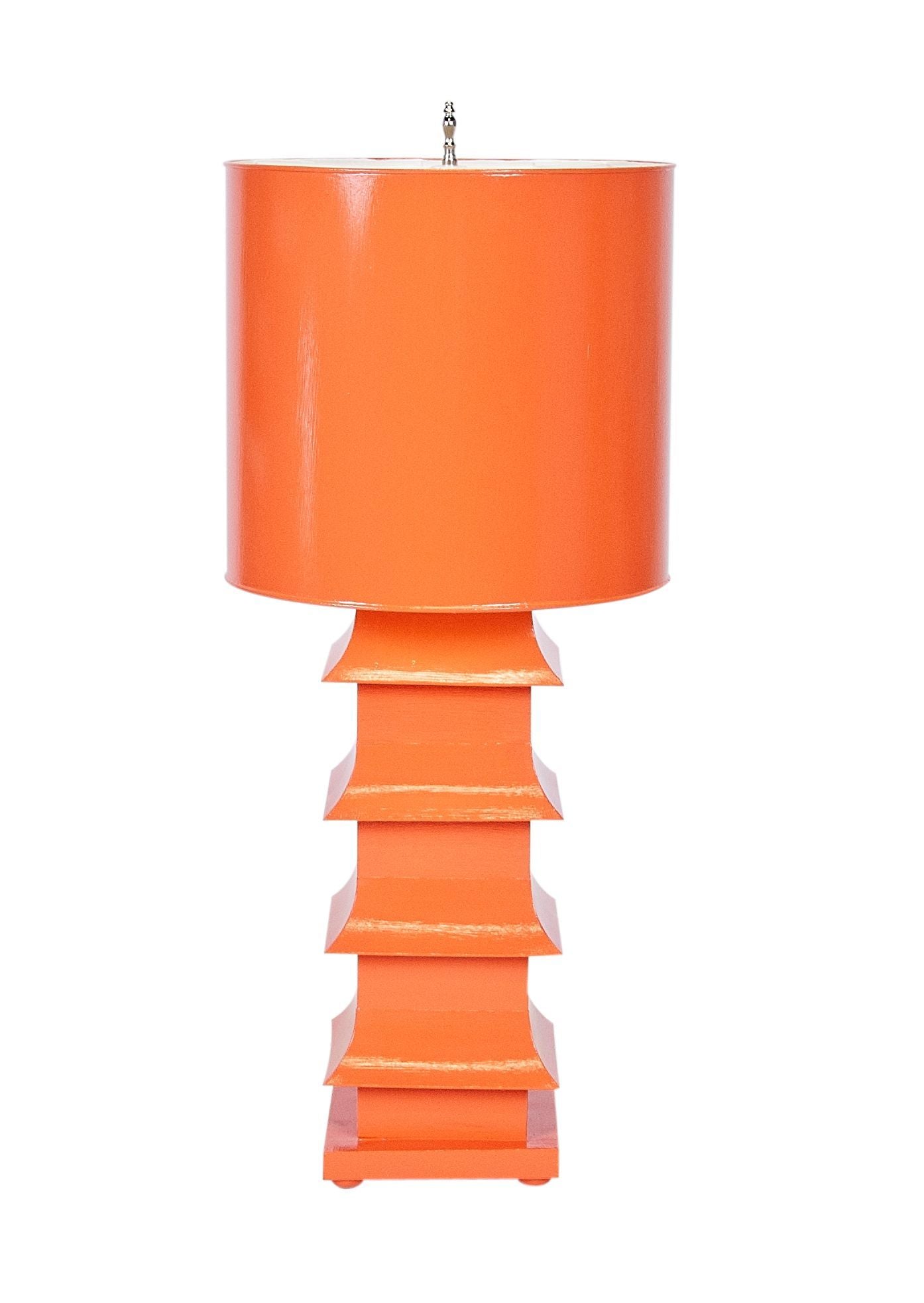 Large Orange Pagoda Table Lamp by Worlds Away | Fig Linens