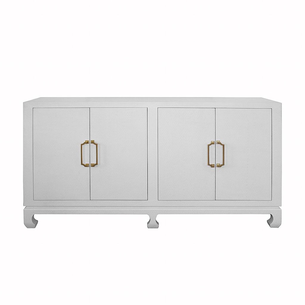 Drayton White 4-Door Buffet by Worlds Away | Fig Linens and Home