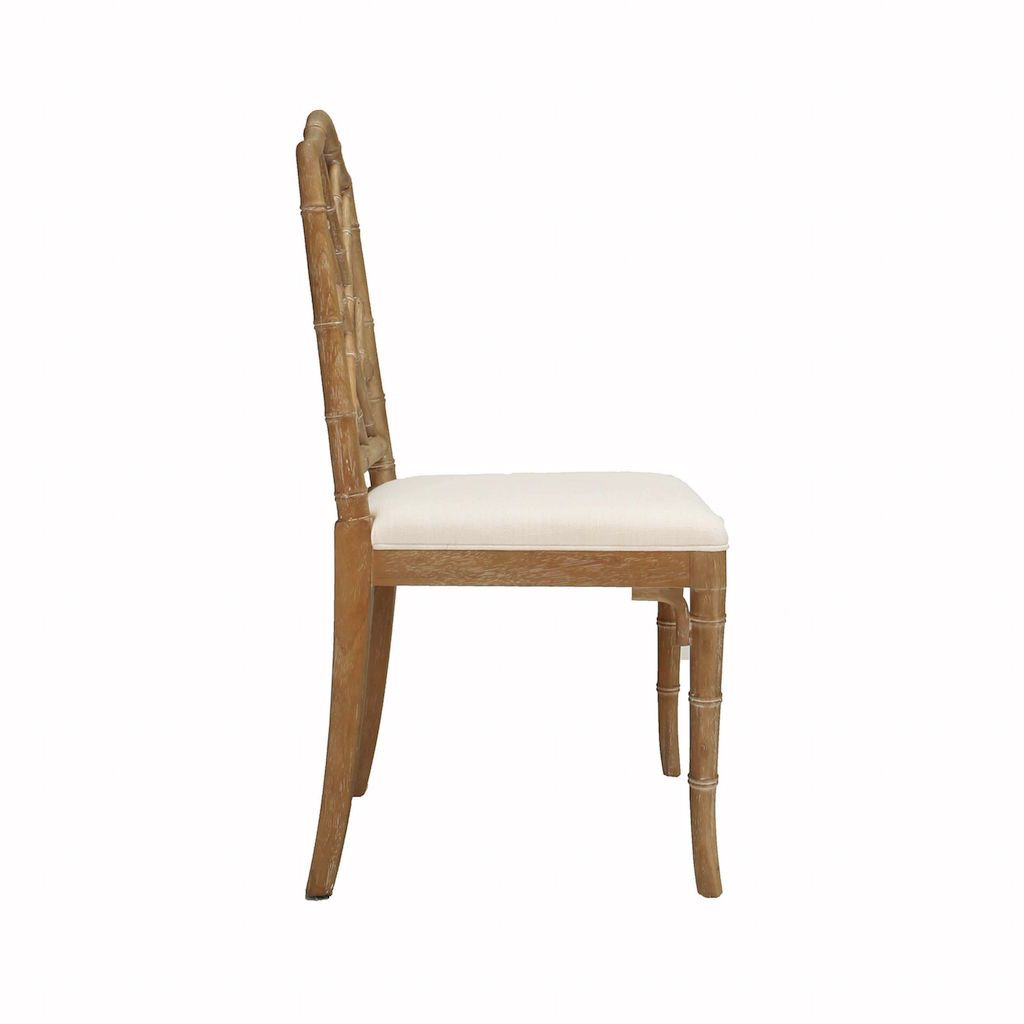 Fig Linens - Fairfield Cerused Oak Dining Chair by Worlds Away - Side