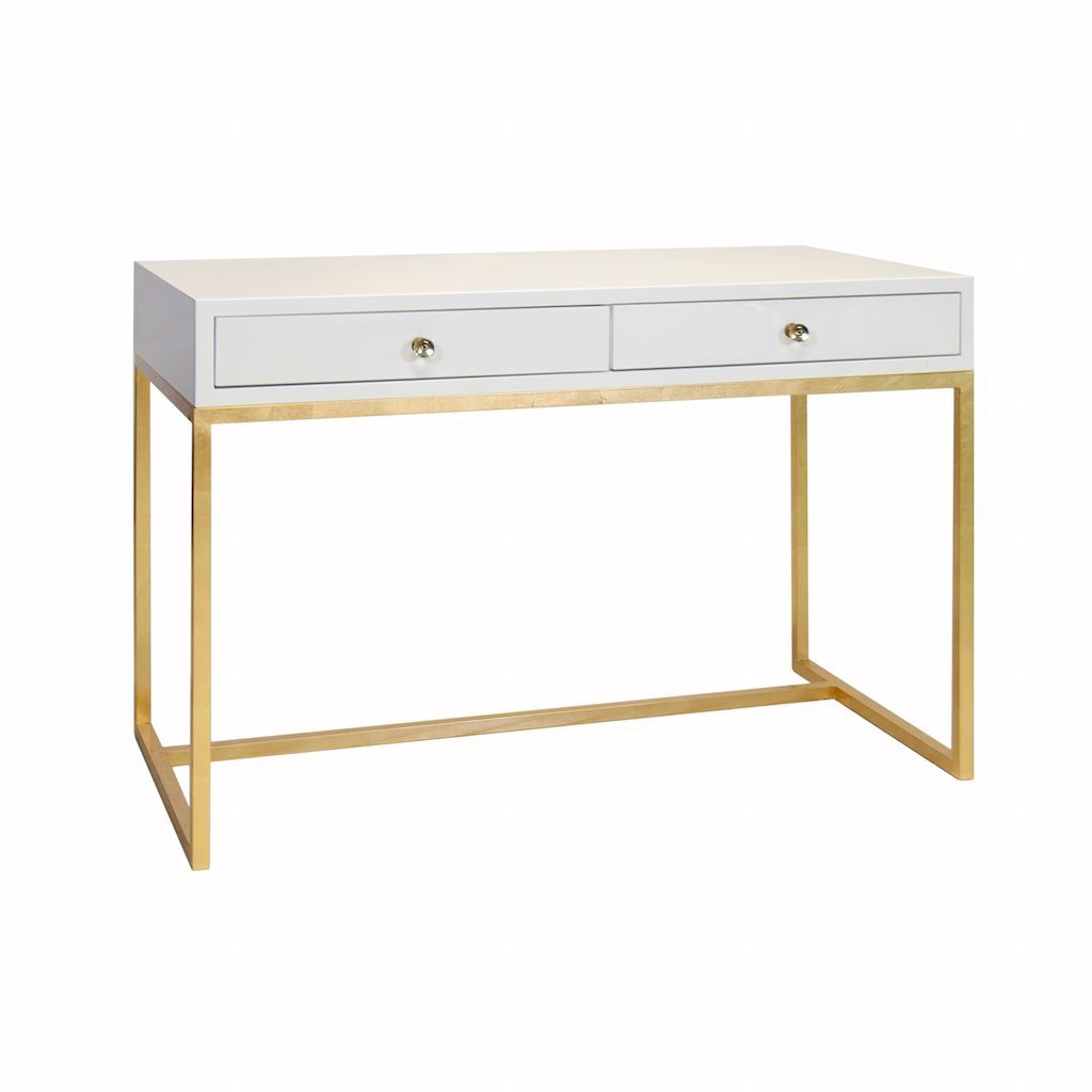 Worlds Away William White Desk with Gold Base | Fig Linens