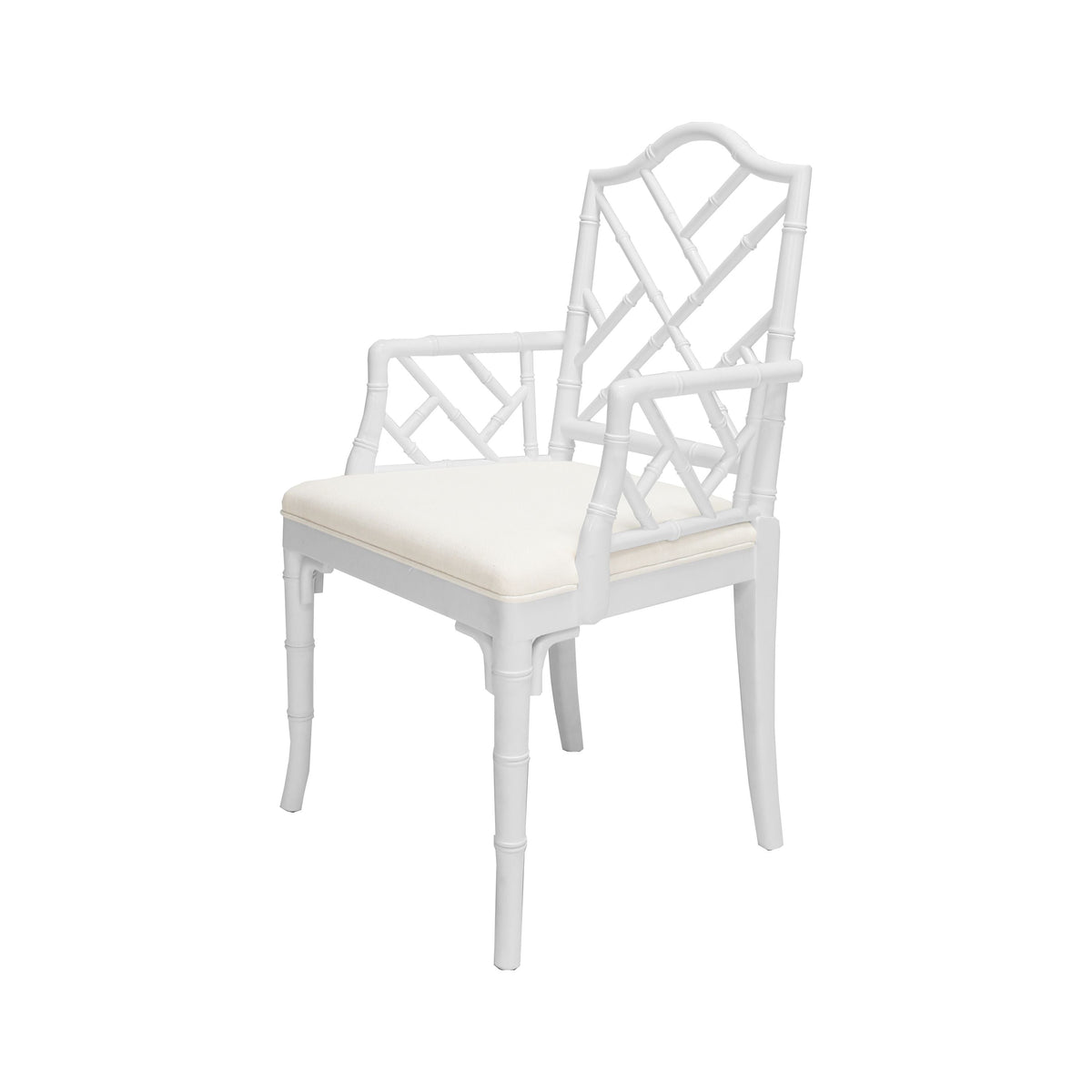 Bristol White Lacquer Arm Chair by Worlds Away | Fig Linens