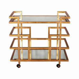 Fig Linens - Ireland Gold Bar Cart by Worlds Away - Angle