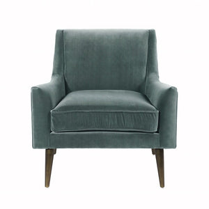 Fig Linens - Worlds Away - Wrenn Seafoam Velvet & Bronze Lounge Chair - Front