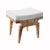 Fig Linens - Fergie Burl Wood & White Linen Stool by Worlds Away - Angle