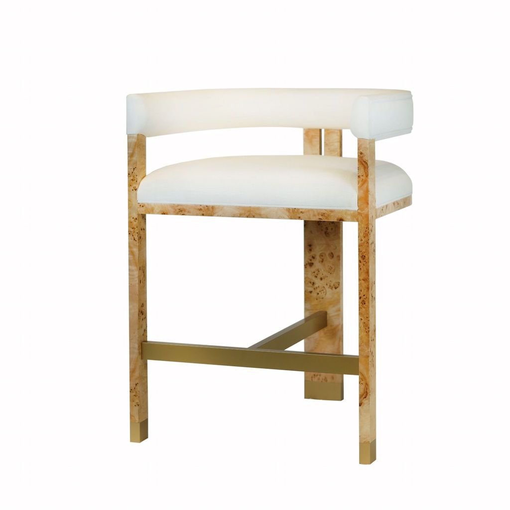 Cruise Burl Wood Accent Counter Stool by Worlds Away | Fig Linens