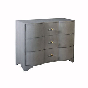 Fig Linens - Plymouth Grey Grasscloth Drawer Chest by Worlds Away - Angle