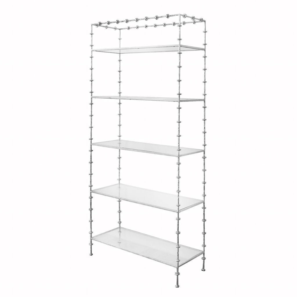 Fig Linens - Addie Silver Sculpted Etagere by Worlds Away - Angle