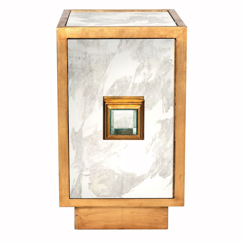 Worlds Away - Savannah Gold &amp; Antique Mirror Cabinet | Fig Linens and Home