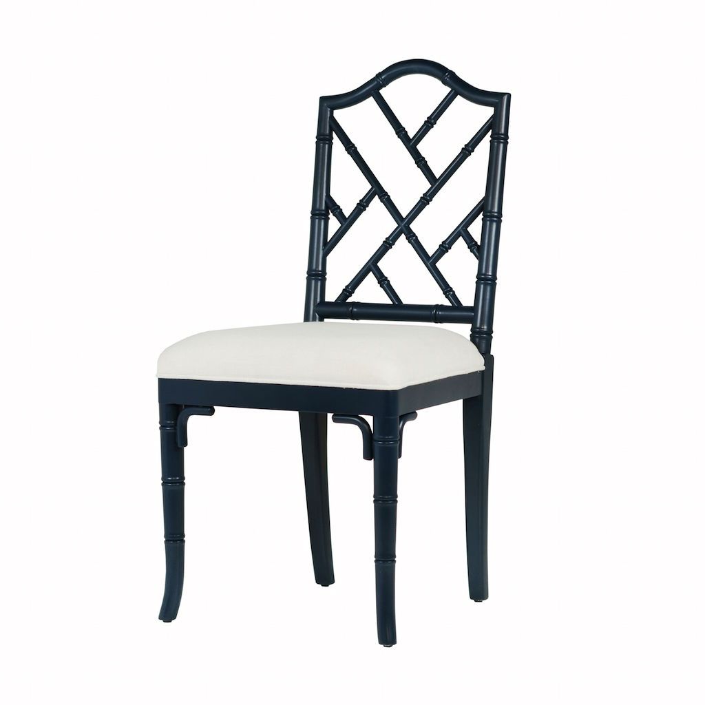 Fairfield Navy Lacquer Dining Chair by Worlds Away | Fig Linens