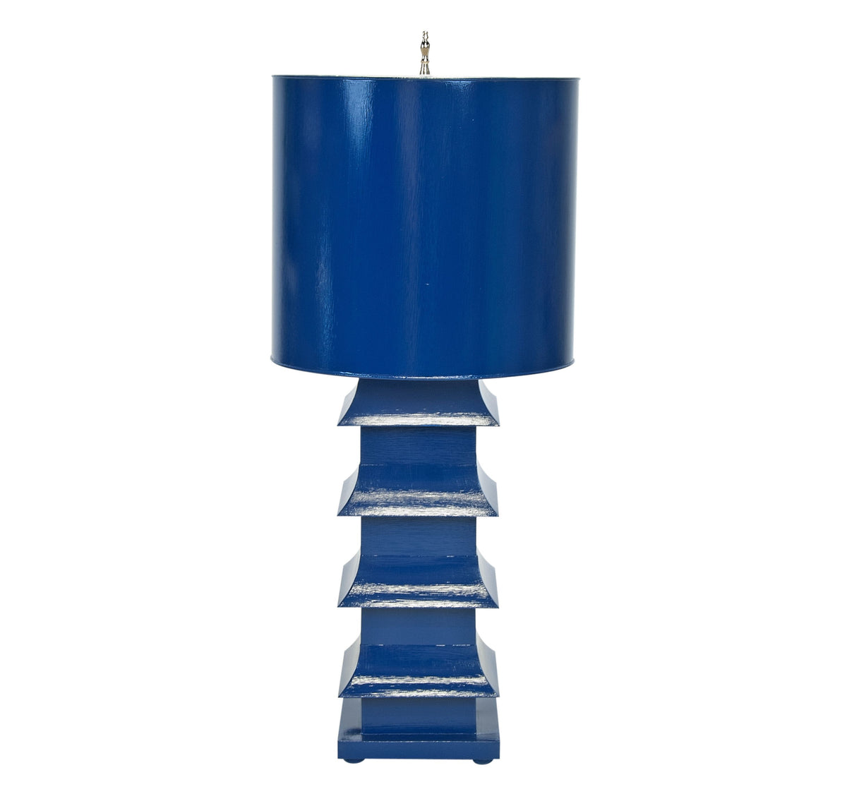 Large Navy Pagoda Table Lamp by Worlds Away | Fig Linens
