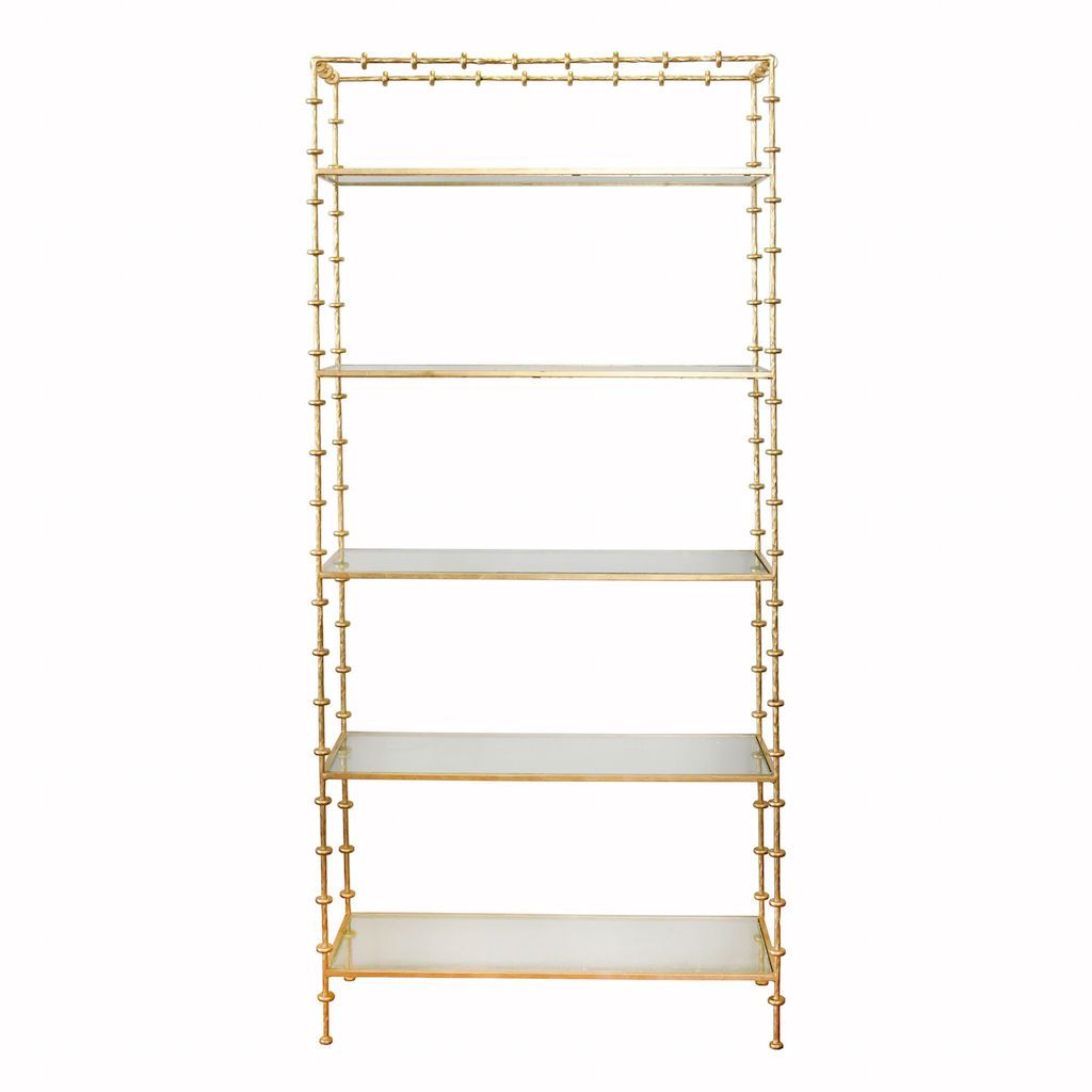 Addie Sculpted Gold Etagere by Worlds Away | Fig Linens and Home