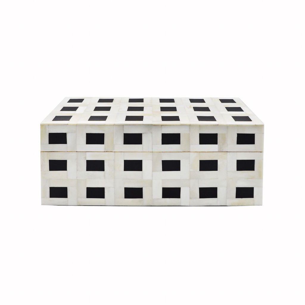 Fig Linens - Jordon Large Decorative Box by Worlds Away - Angle