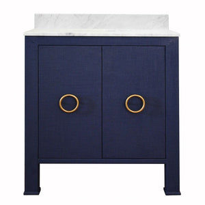 Blanche Navy Bath Vanity by Worlds Away | Fig Linens and Home