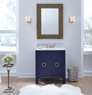 Fig Linens - Blanche Navy Bath Vanity by Worlds Away - Lifestyle