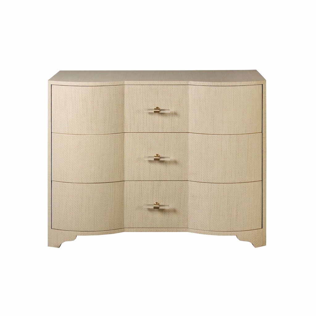 Worlds Away Plymouth Natural Grasscloth Drawer Chest | Fig Linens