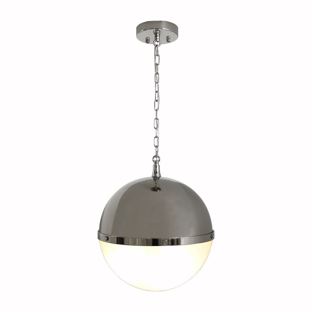 Worlds Away - Harpo Frosted Glass &amp; Nickel Globe Pendant | Fig Linens and Home