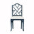 Fig Linens - Fairfield Navy Lacquer Dining Chair by Worlds Away - Front