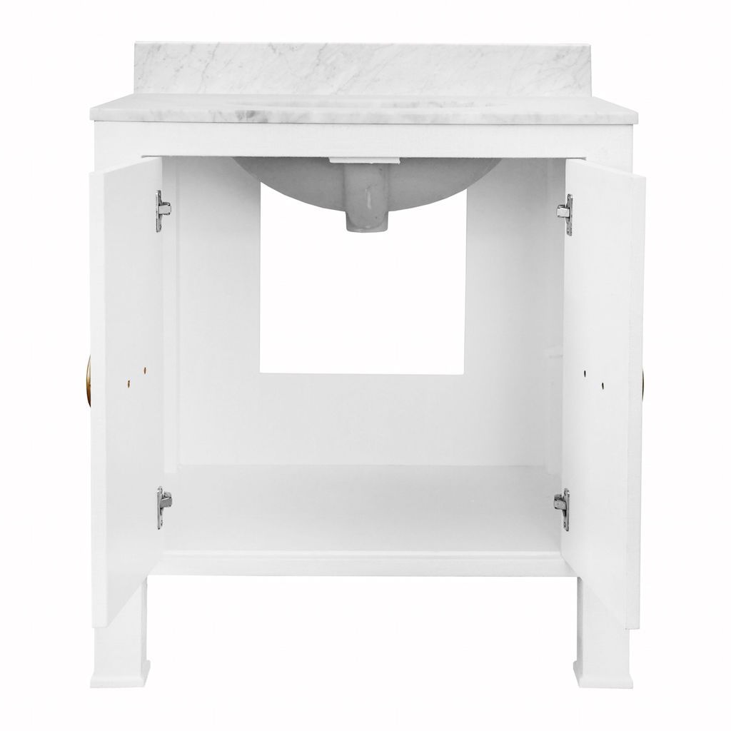 Blanche Textured White Bath Vanity by Worlds Away | Fig Linens