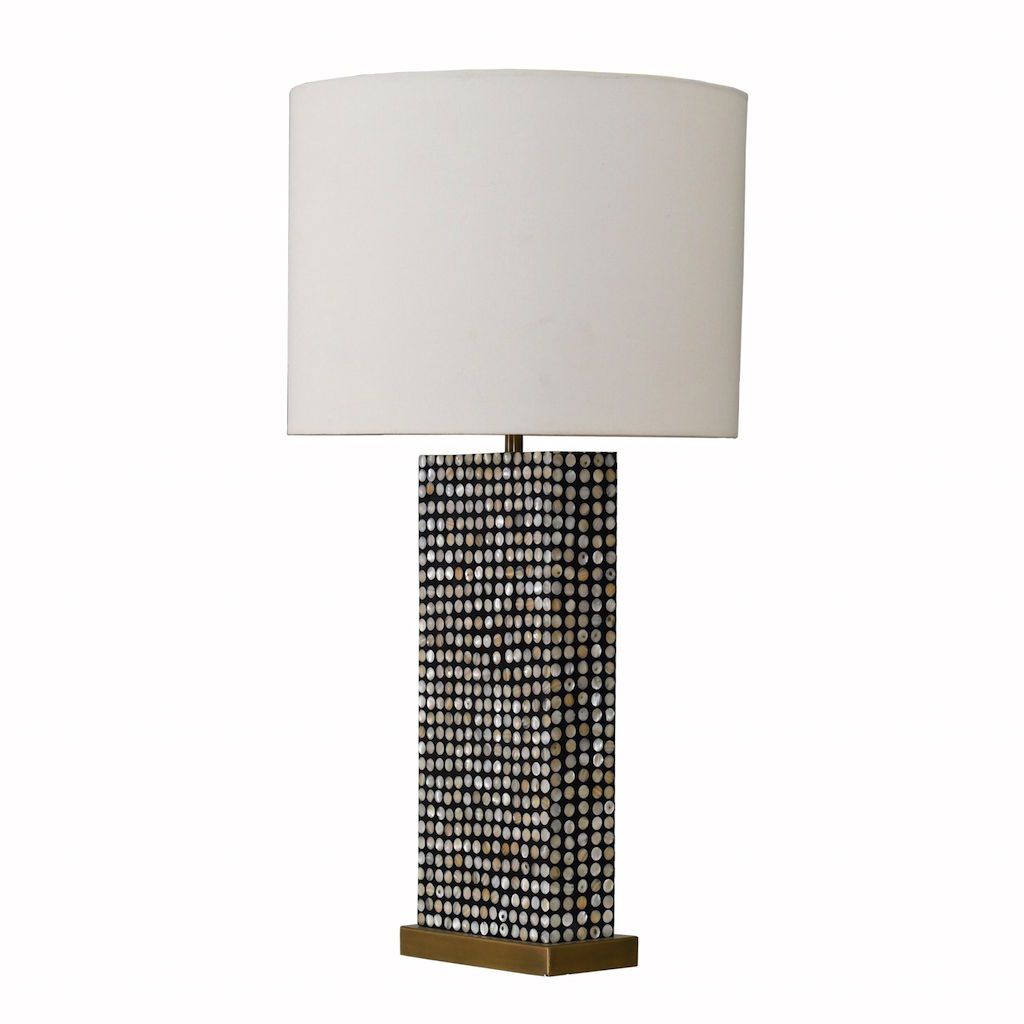 Melvick Black Rectangular Table Lamp by Worlds Away | Fig Linens 