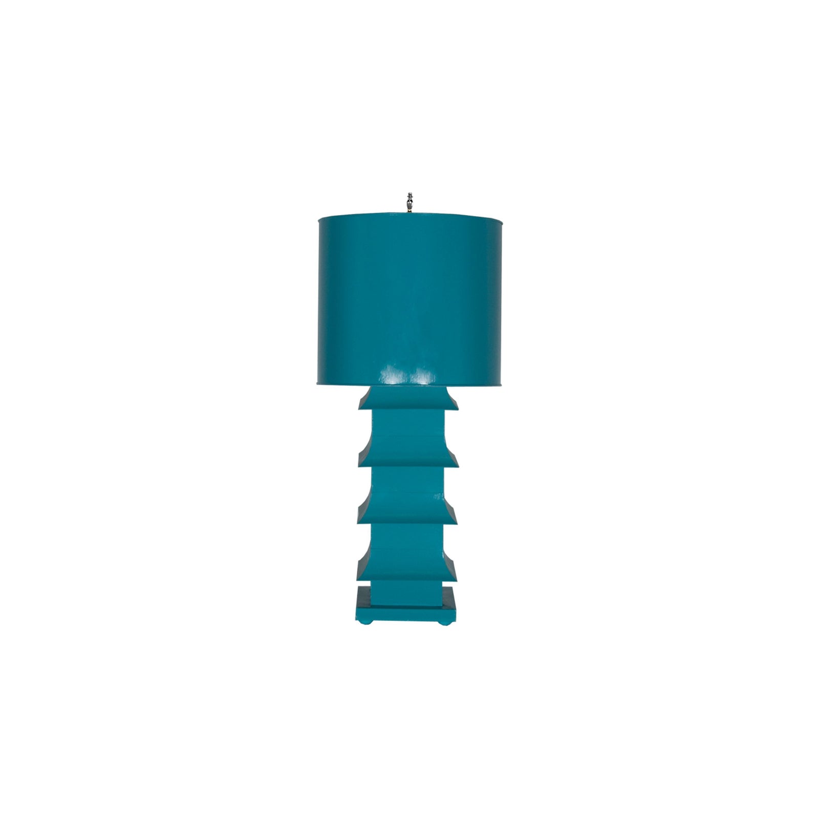 Large Turquoise Pagoda Table Lamp by Worlds Away | Fig Linens