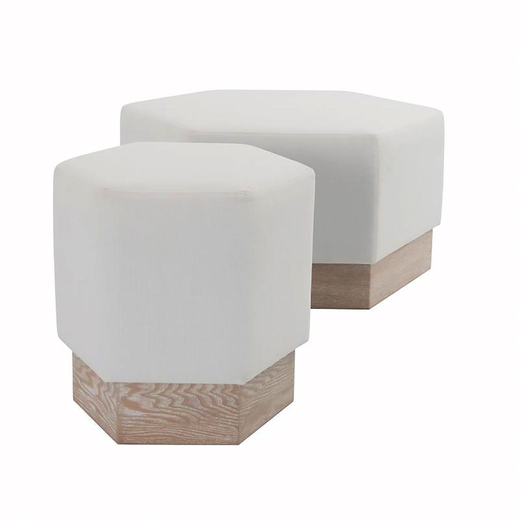 Fig Linens - Worlds Away - Myra Ottoman and Asher Stool